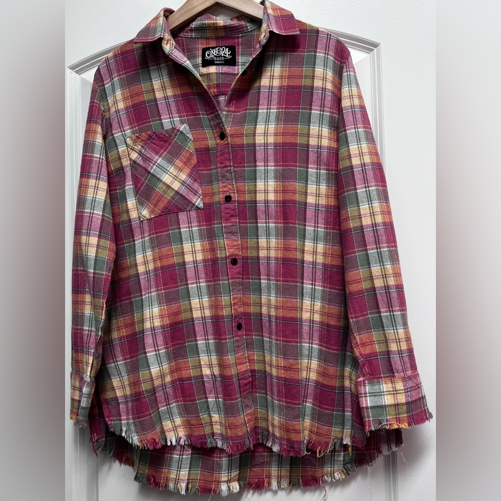 NWOT One24 Rags Flannel Shirt, S
